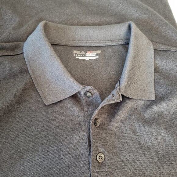 Fila Sport Grey Button Spread Collar Performance Golf Polo XXL - Picture 5 of 7